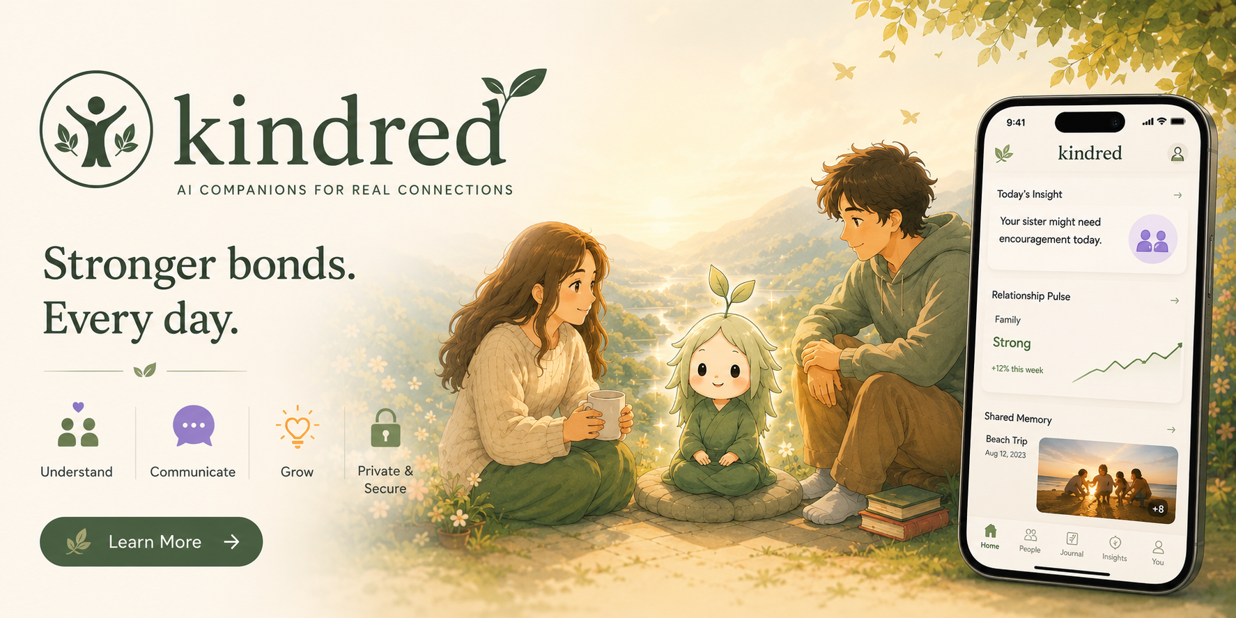 kindred — AI Companions for Real Connections